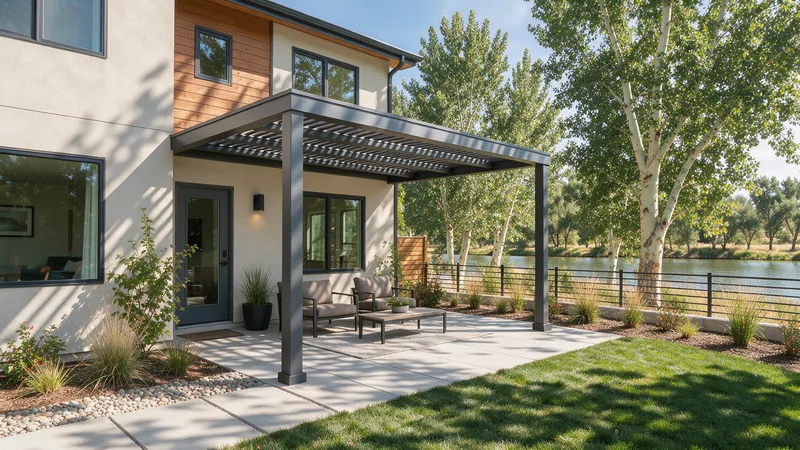 Louvered roof pergola system in Garden City, ID