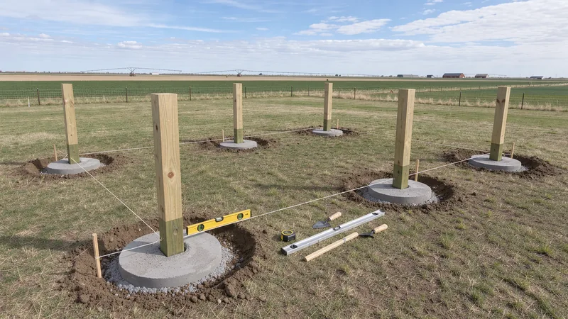 Foundation and footing installation for a pavilion in Kuna, ID