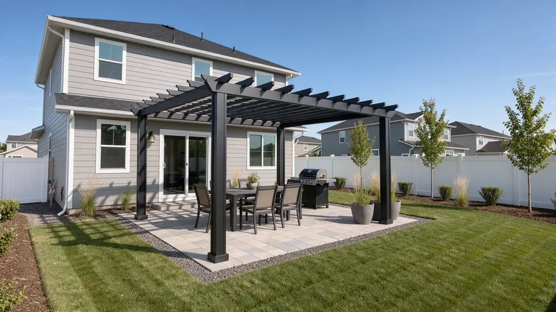 Aluminum pergola installation in Meridian, ID